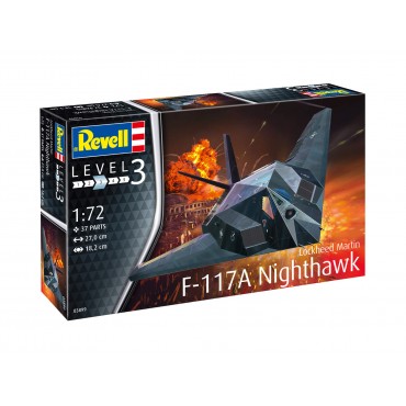 KIT PARA MONTAR REVELL AVIÃO LOCKHEED MARTIN F-117A NIGHTHAWK 1/72 37 PEÇAS REV 03899